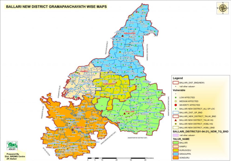 Tourist Map Guide Of Ballari Bangalore Orbit