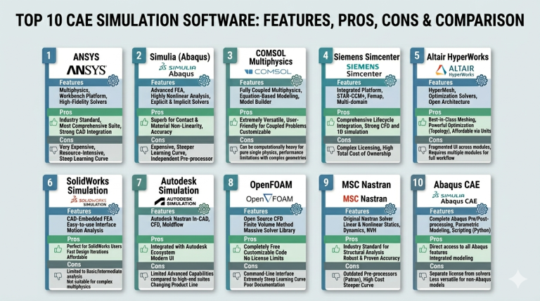 Top 10 CAE Simulation Software Features, Pros, Cons & Comparison ...