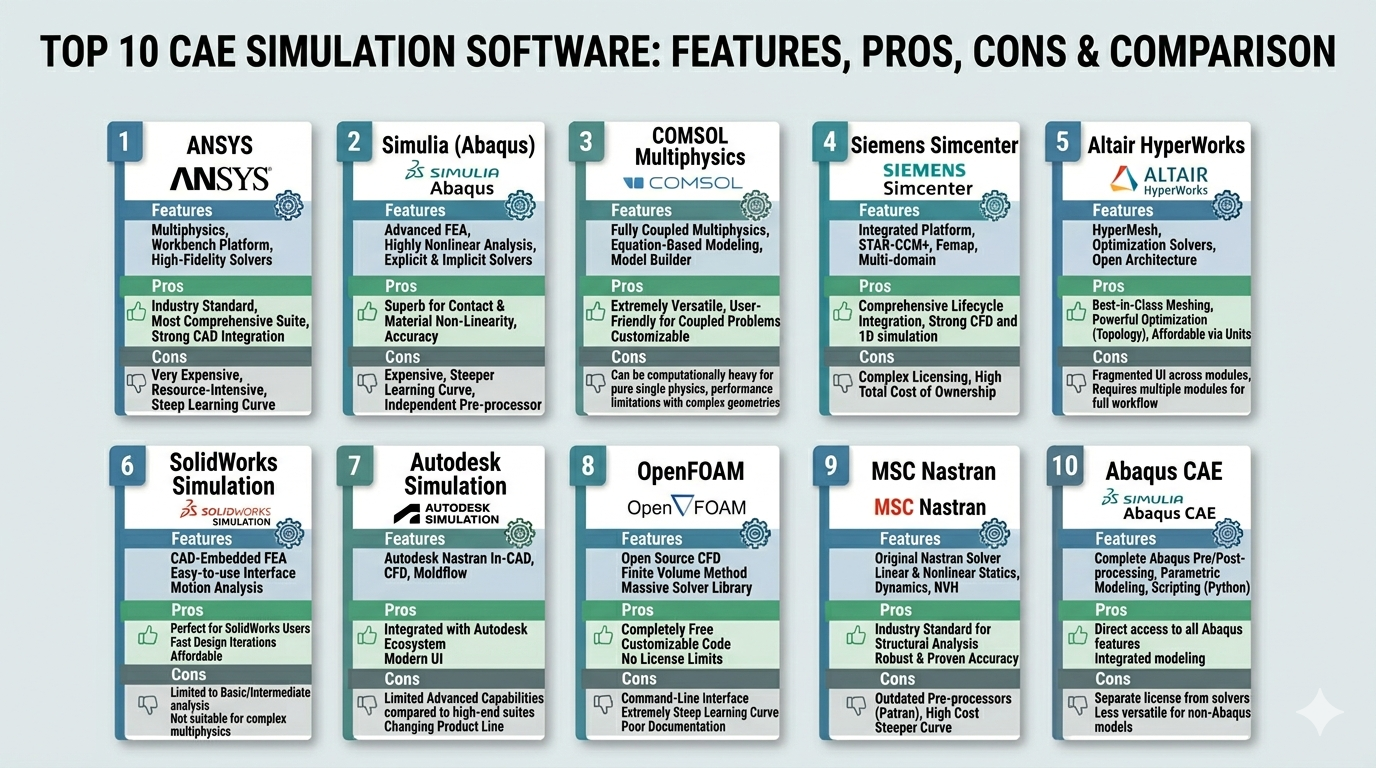 Top 10 CAE Simulation Software Features, Pros, Cons & Comparison ...