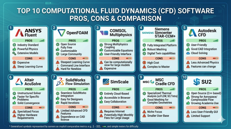 Top 10 Computational Fluid Dynamics (CFD) Software Pros, Cons ...